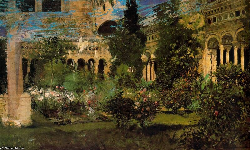 Roman Garden With Architecture — Ignacio Pinazo Camarlench