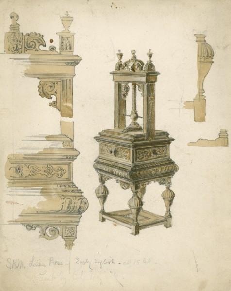 Drawing Of A Linen Press — Sir George Clausen