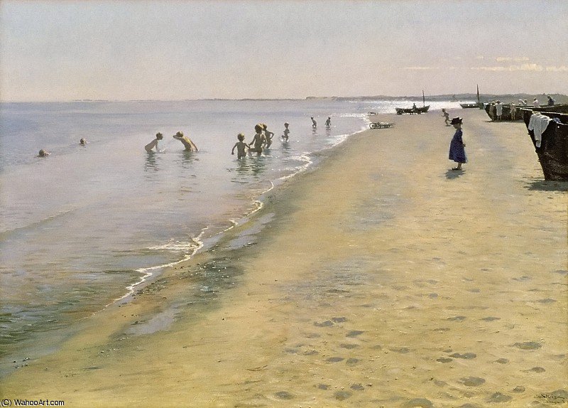 Summer Day At The South Beach Of Skagen — Peder Severin Kroyer