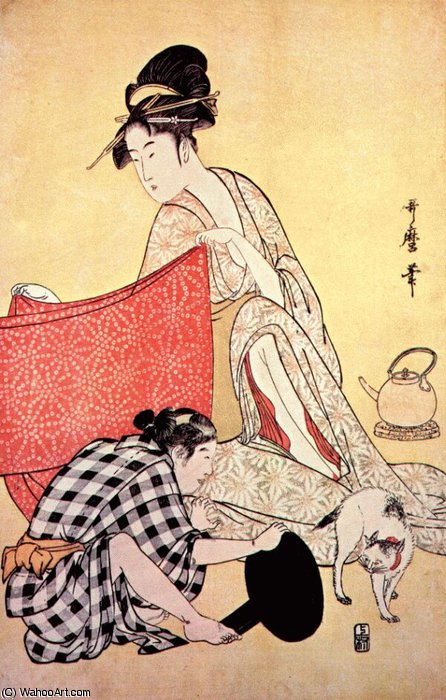 Women Making Dresses (right Panel) — Kitagawa Utamaro