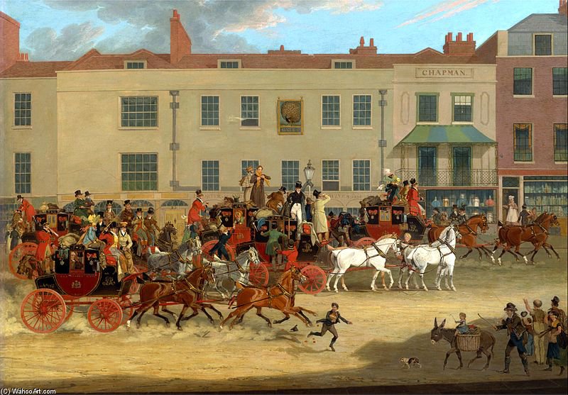 North Country Mails At The Peacock, Islington — James Pollard