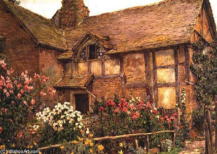 A Cottage Garden In Cholstry — Ernest Arthur Rowe