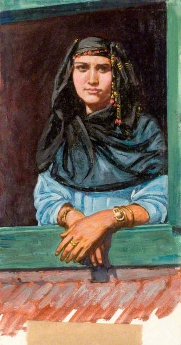 A Young Egyptian Woman In Finery With Jewellery — Myrtle Broome