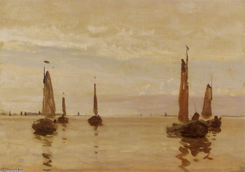 Fishing Boats In A Calm — Willem Bastiaan Tholen