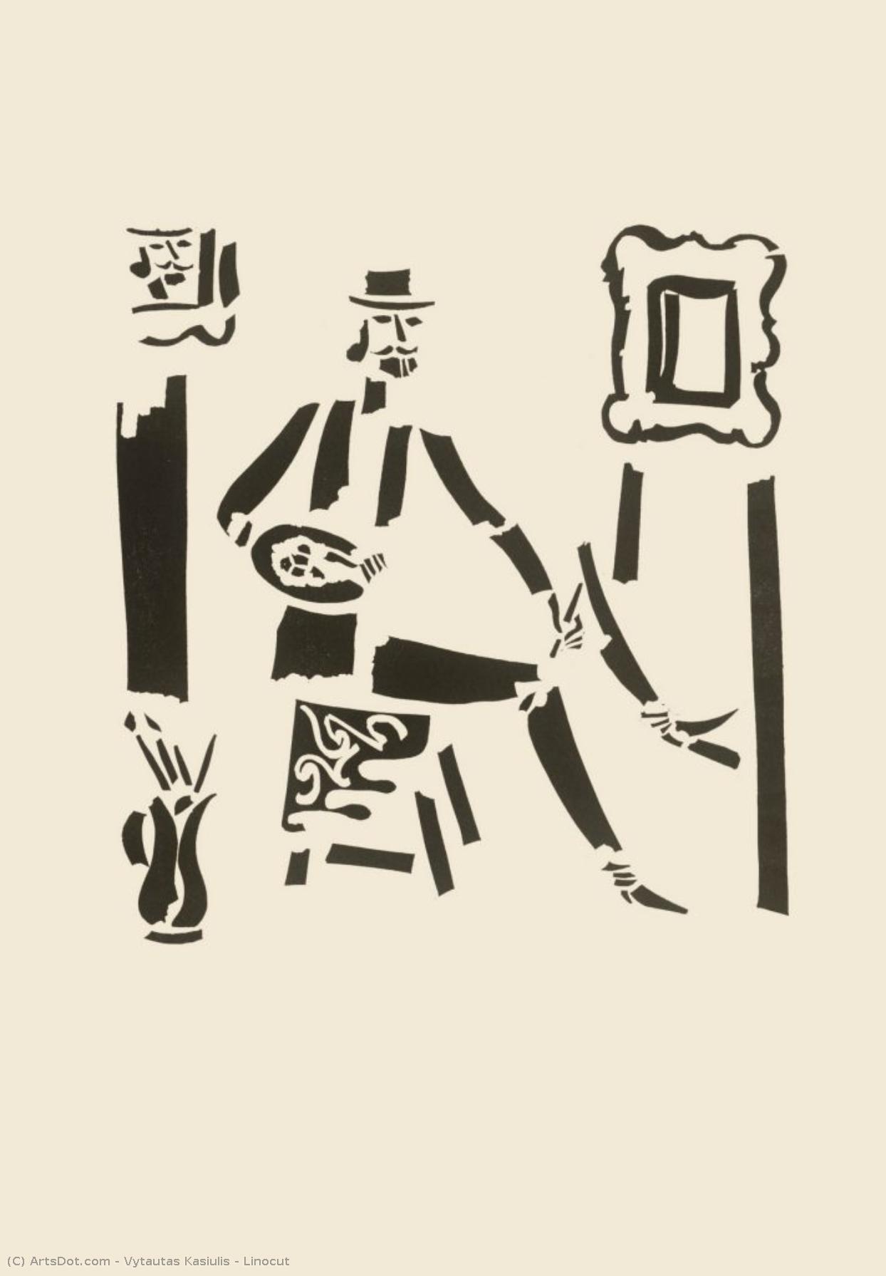 Linocut — Vytautas Kasiulis