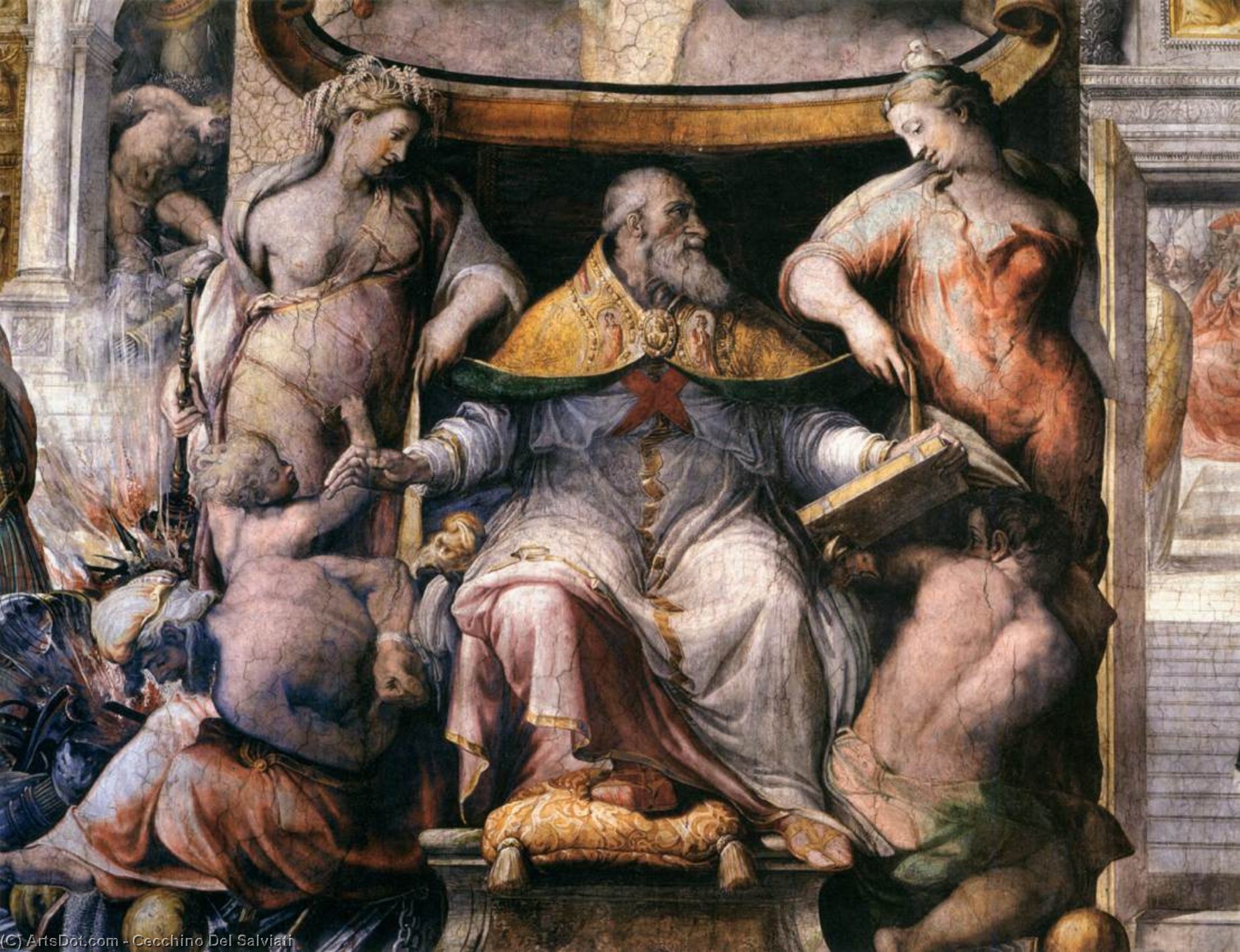 History Of Paul Iii (detail) — Cecchino Del Salviati