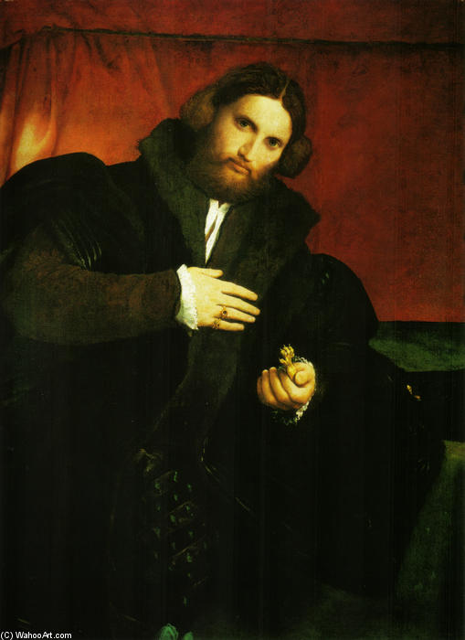 Portrait Of A Gentleman With Lion Paw — Lorenzo Lotto