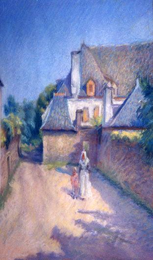 Street In Brittany, (painting) — Katherine Beatrice Mcnaughton Mowry