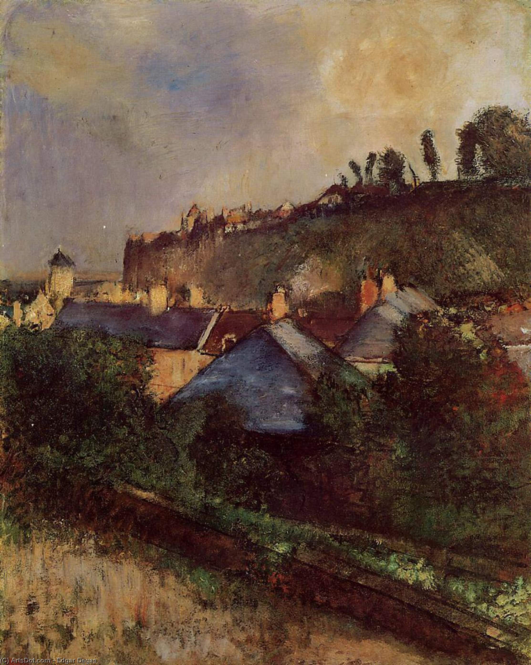 Houses At The Foot Of A Cliff (also Known As Saint-valery-sur-somme) — Хилари Жермен Едгар Дегас