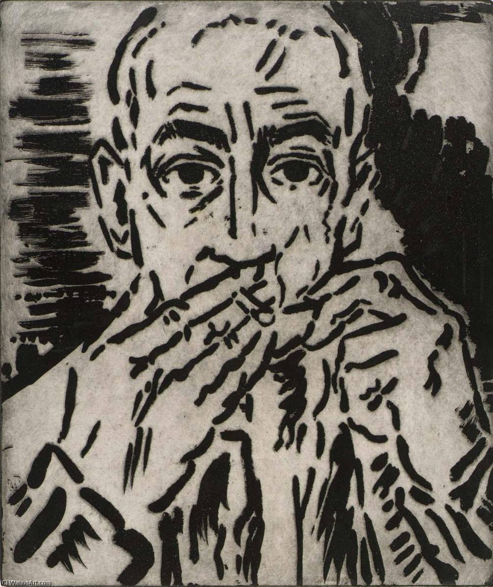 Self Portrait With Burning Match — Karl Schrag