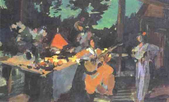 On A Terrace. Evening In The Coutry — Konstantin Alexeievitch Korovin