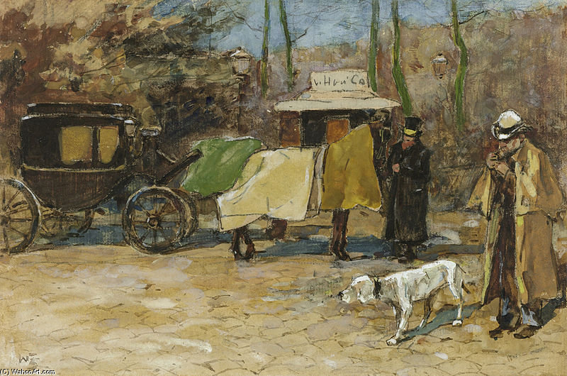 Waiting Carriage In A Park — Wilhelmus Hendrikus Petrus Johannes Zwart