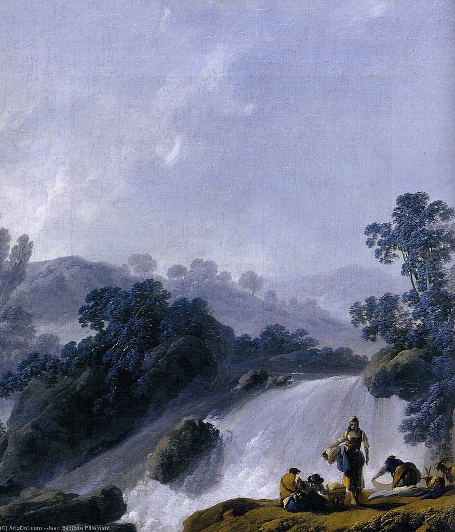 Landscape With Washerwomen (detail) — Jean-baptiste Pillement