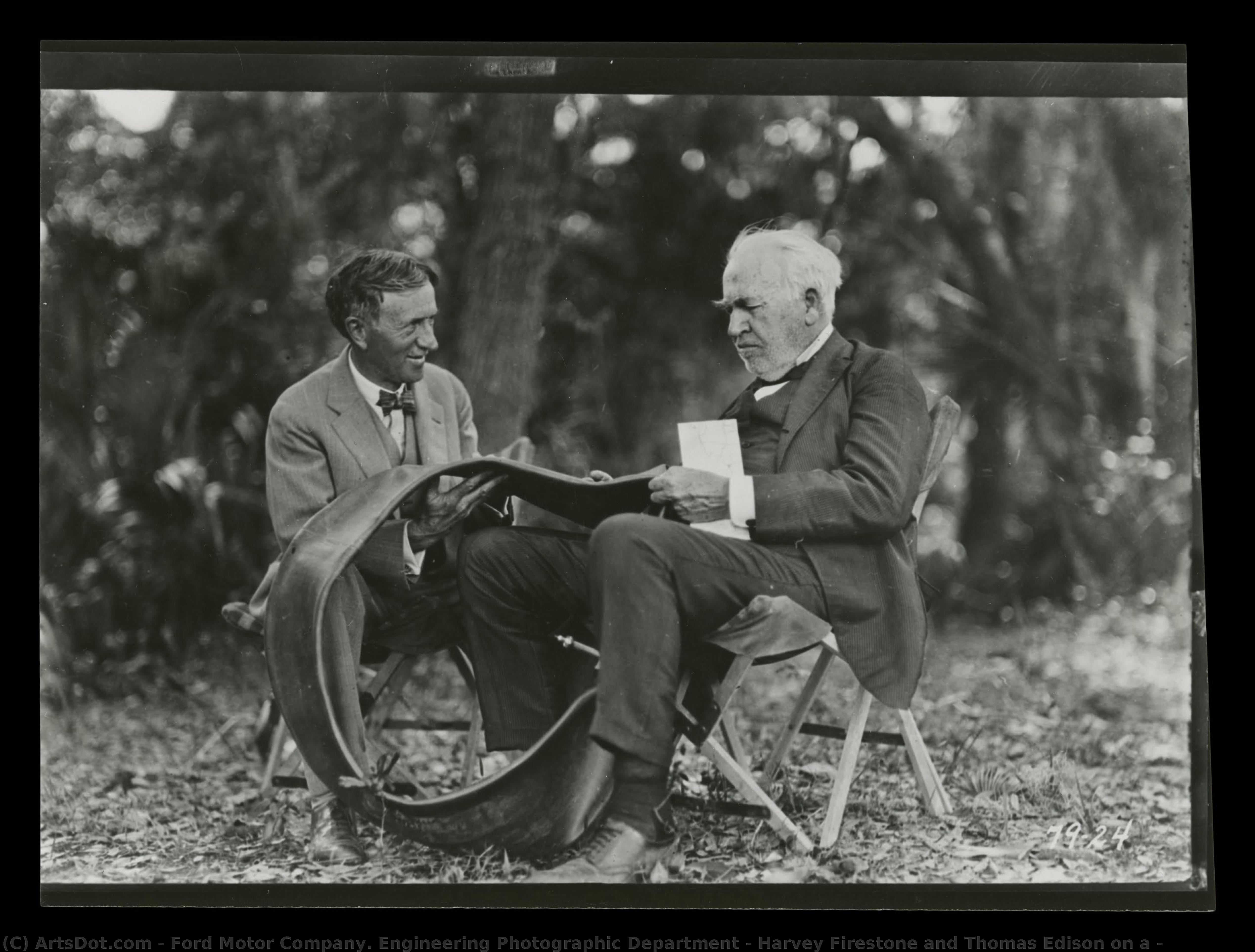 Harvey Firestone And Thomas Edison On A — Ford Motor Company. Engineering Photographic Department
