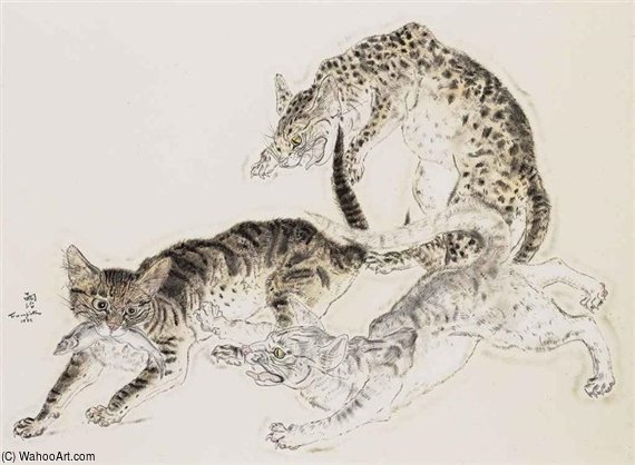 Les Chats (the Cats) — Léonard Tsuguharu Foujita