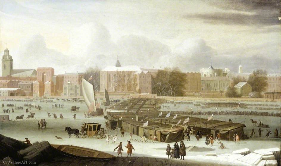 A Frost Fair On The Thames At Temple Stairs, London — Abraham Danielsz Hondius
