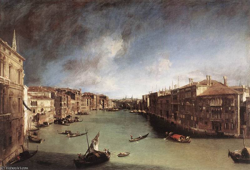 Grand Canal Looking Northeast From Palazo Balbi Toward The Rialto Bridge — Canaletto