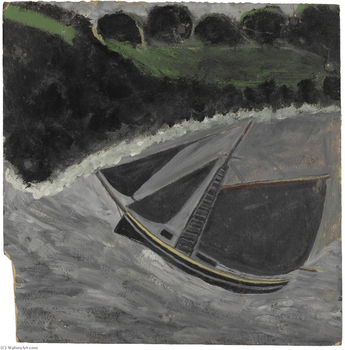 A Fishing Boat Off The Coast — Alfred Wallis