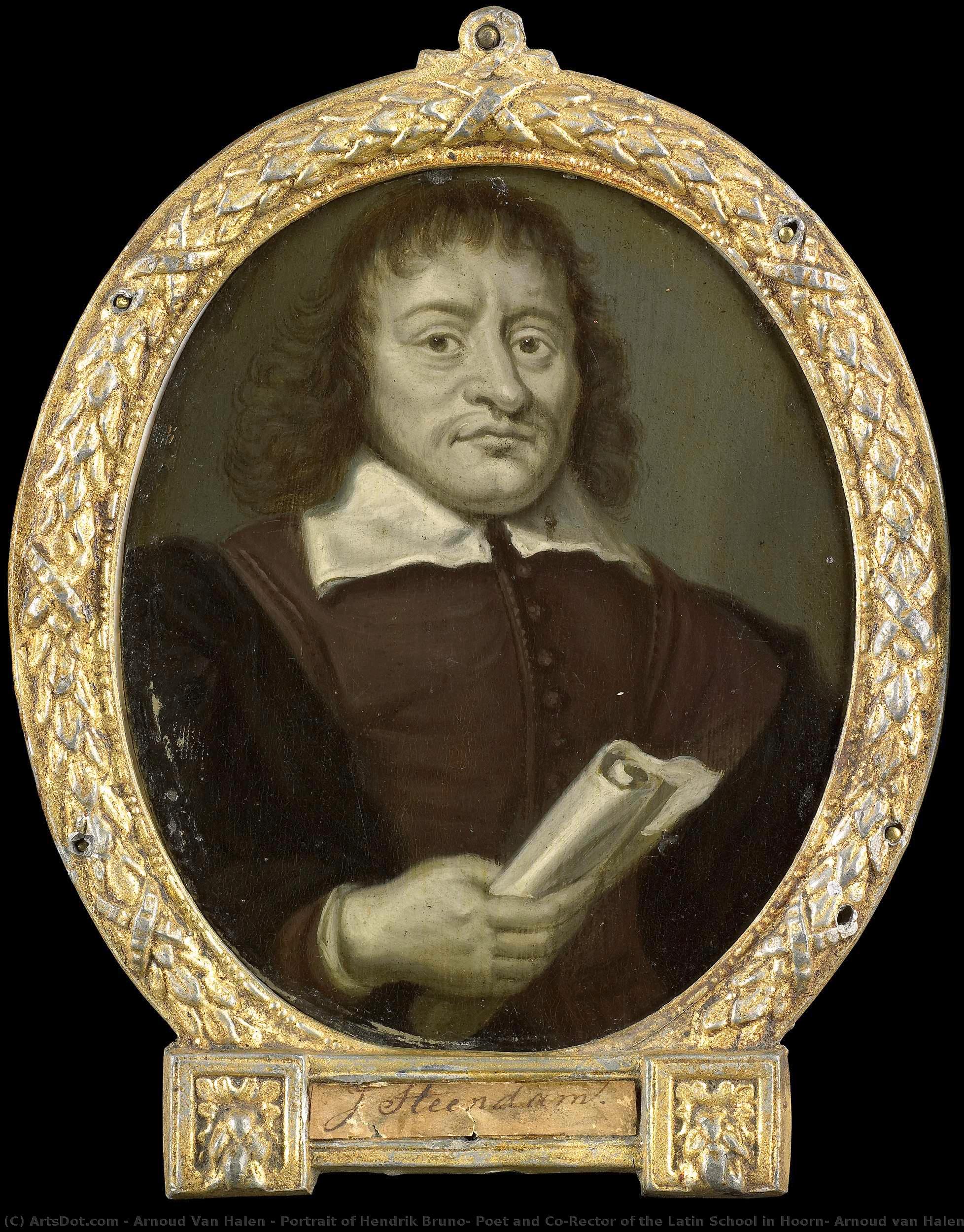 Portrait Of Hendrik Bruno, Poet And Co-rector Of The Latin School In Hoorn, Arnoud Van Halen, 1700 - 1732 — Arnoud Van Halen