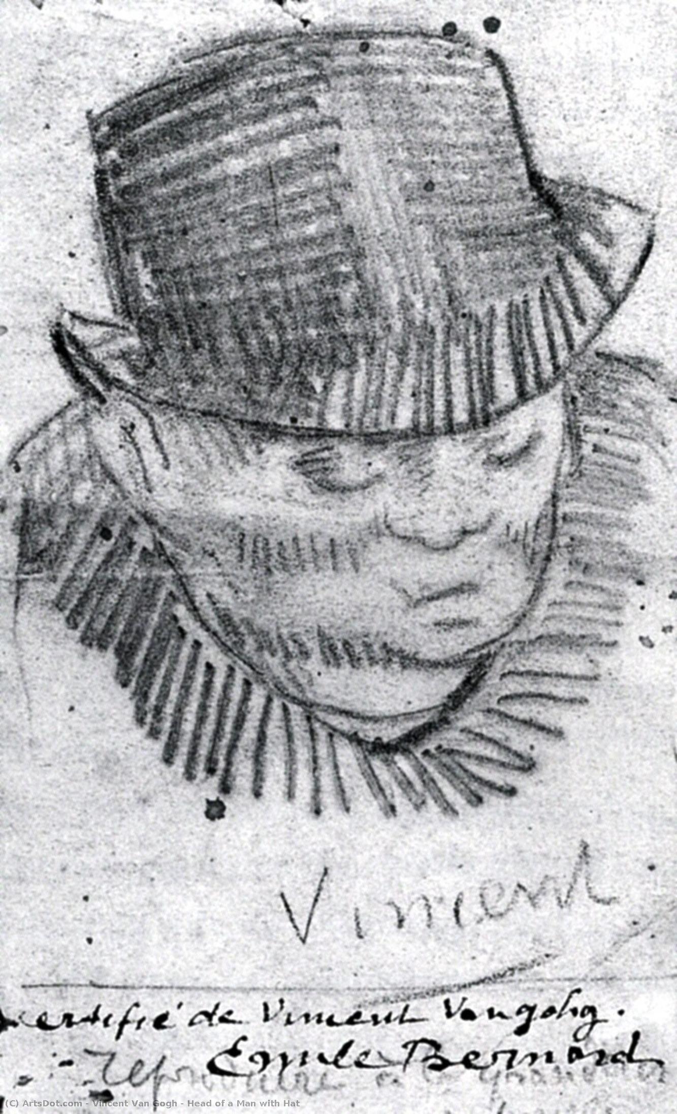 Head Of A Man With Hat — Vincent Willem Van Gogh