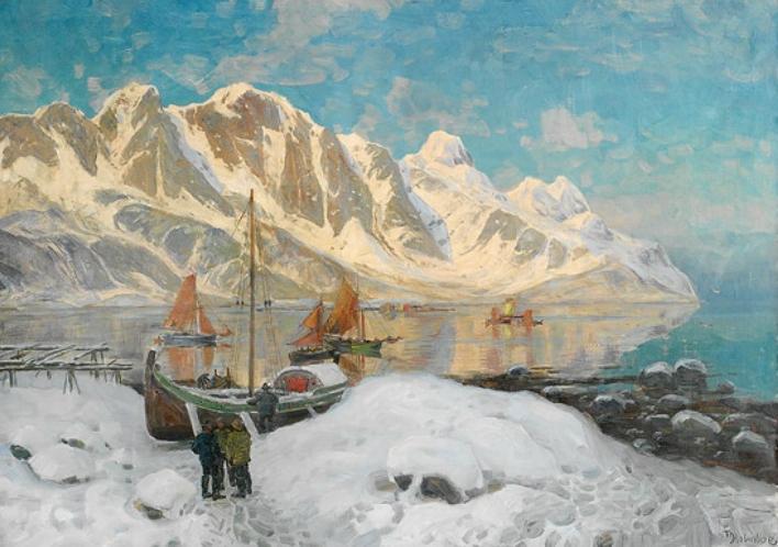 Fishing Village, Lofoten — Thorolf Holmboe