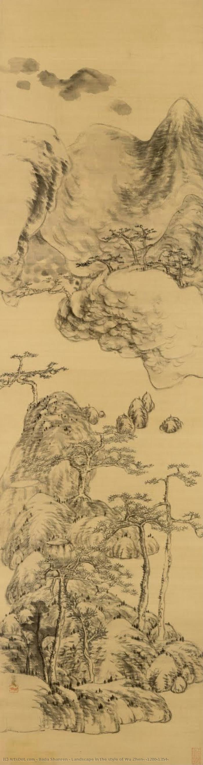 Landscape In The Style Of Wu Zhen, (1280-1354) — Bada Shanren