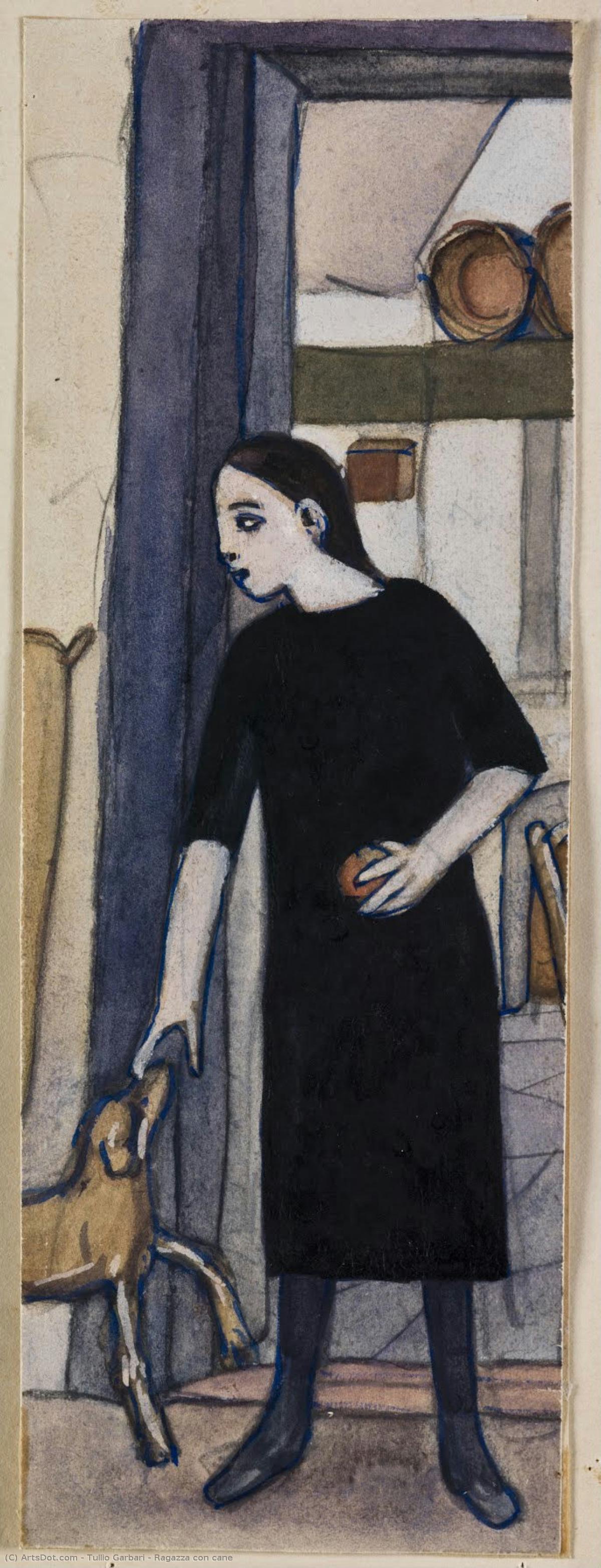 Ragazza Con Cane — Tullio Garbari