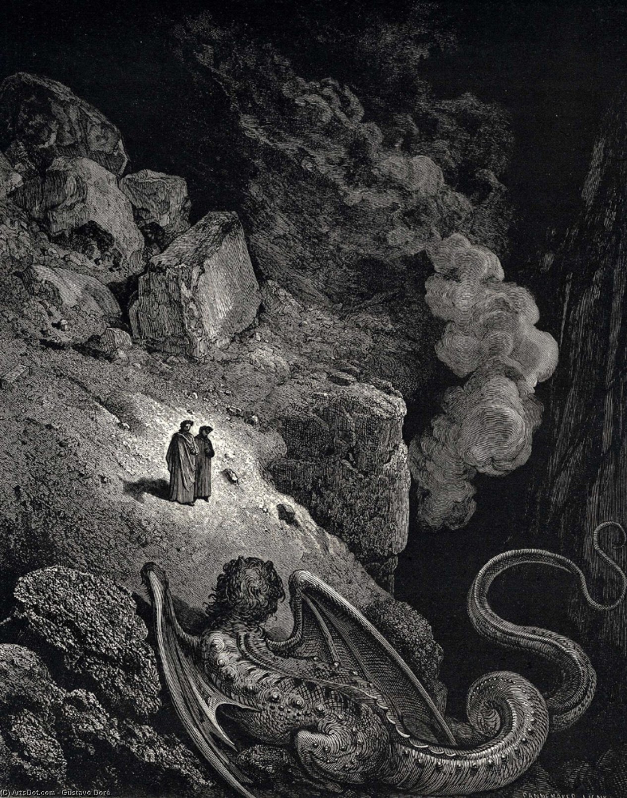 The Inferno, Canto 17, Line 7. Forthwith That Image Vile Of Fraud Appear’d — ギュスターヴ・ドレ