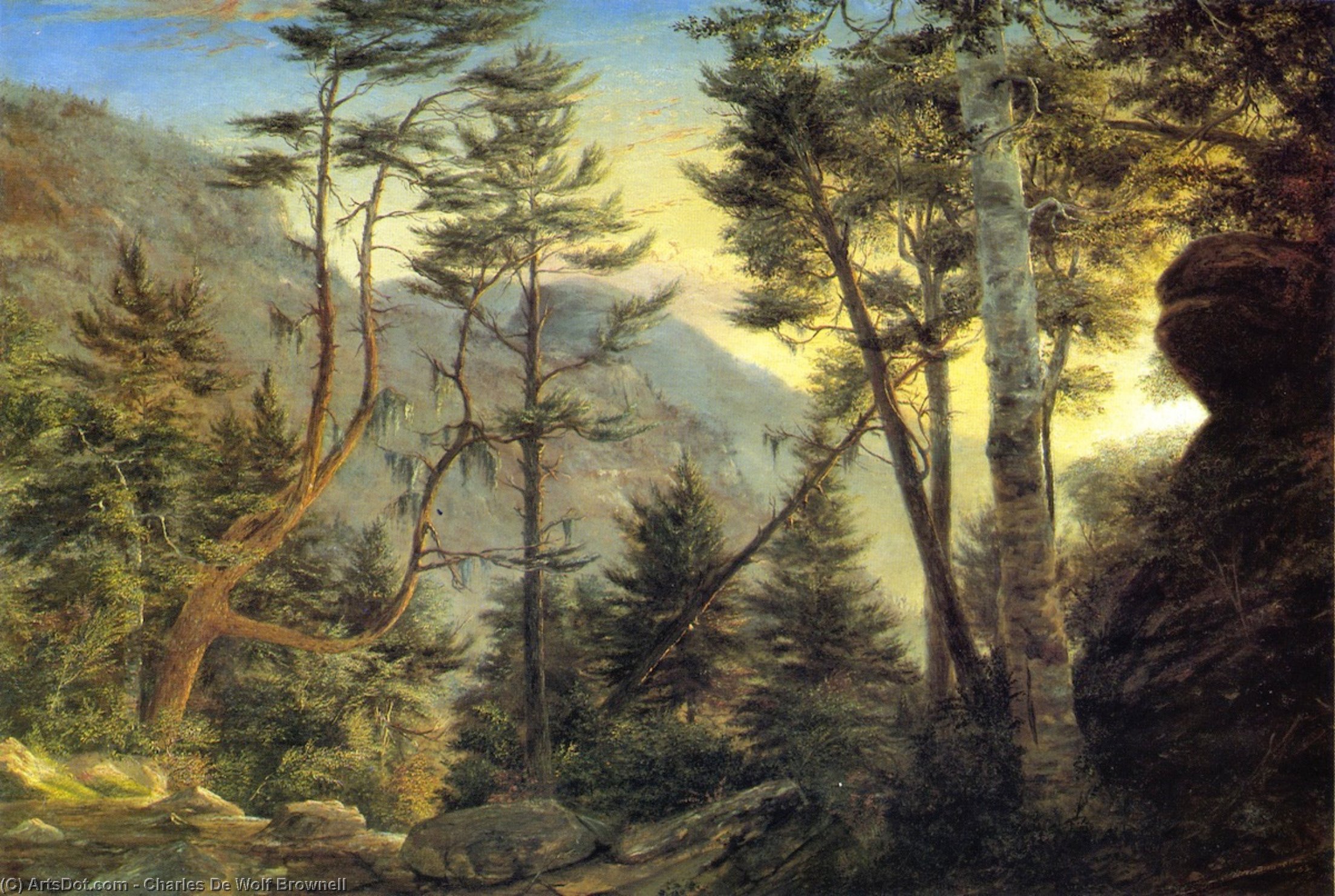 The Pinkham Notch, White Mountains — Charles De Wolf Brownell