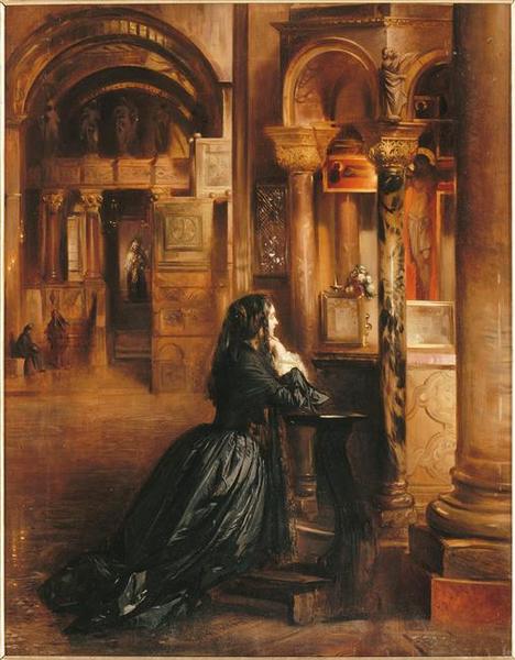 Femme En Prière À Saint Marc De Venise — Jean-louis Ernest Meissonier