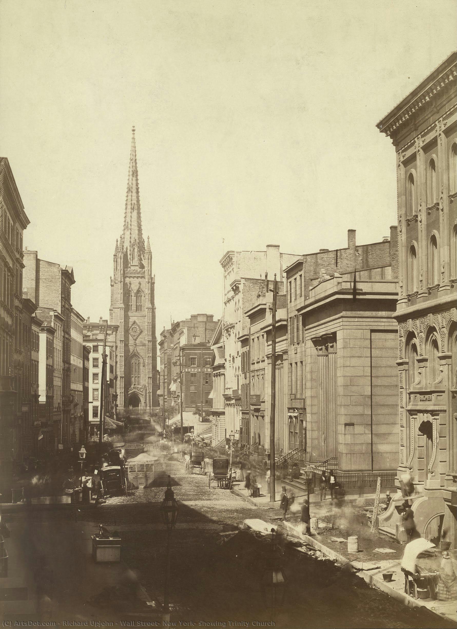 Wall Street, New York, Showing Trinity Church — Richard Upjohn