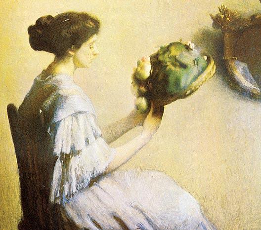 Young Lady With A Hat, (painting) — Edmund Charles Tarbell