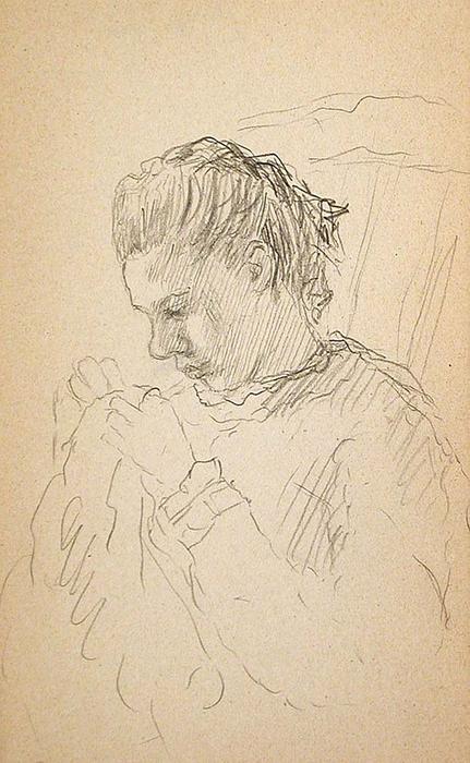 Woman Sewing — John Ottis Adams