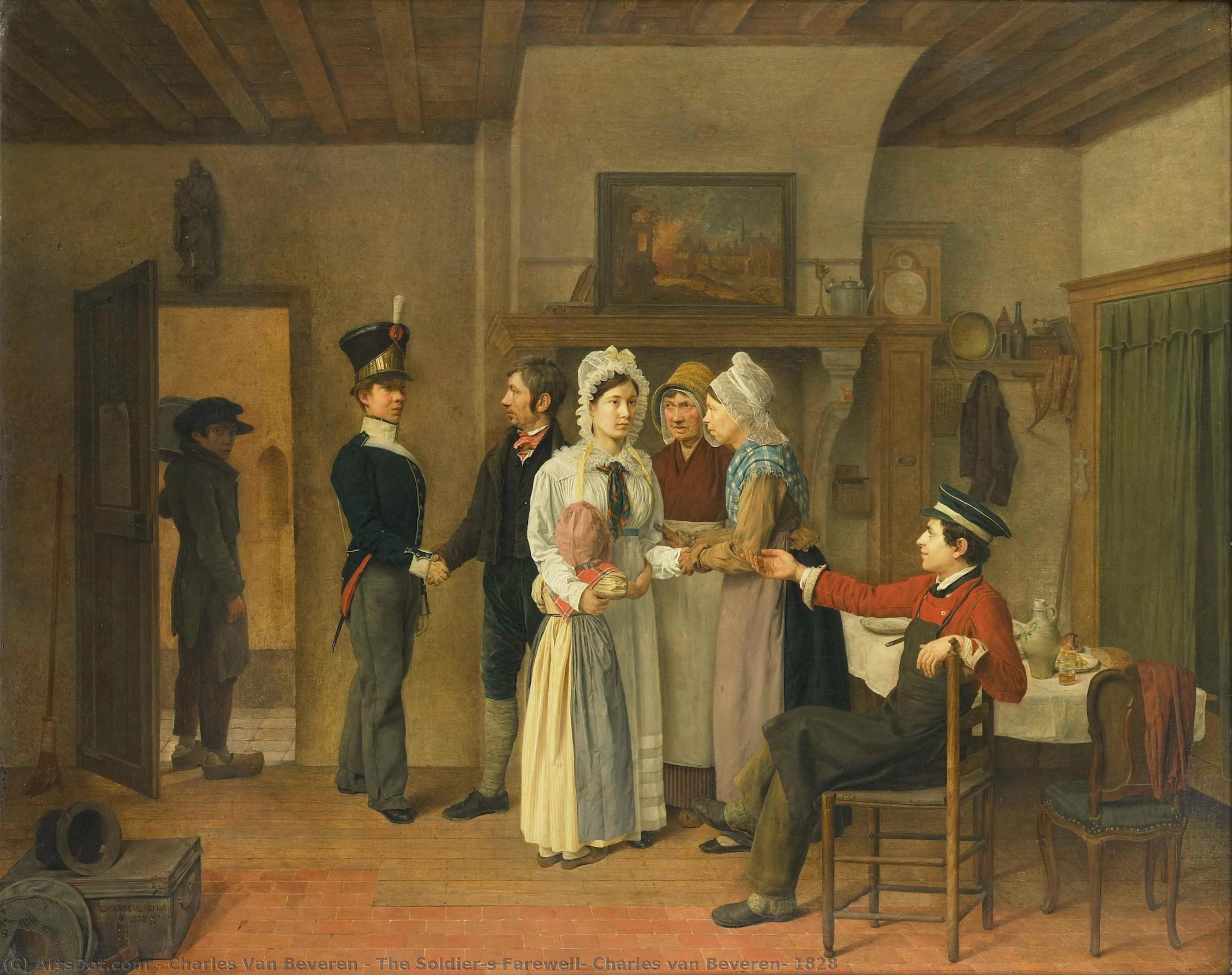 The Soldier"s Farewell, Charles Van Beveren, 1828 — Charles Van Beveren