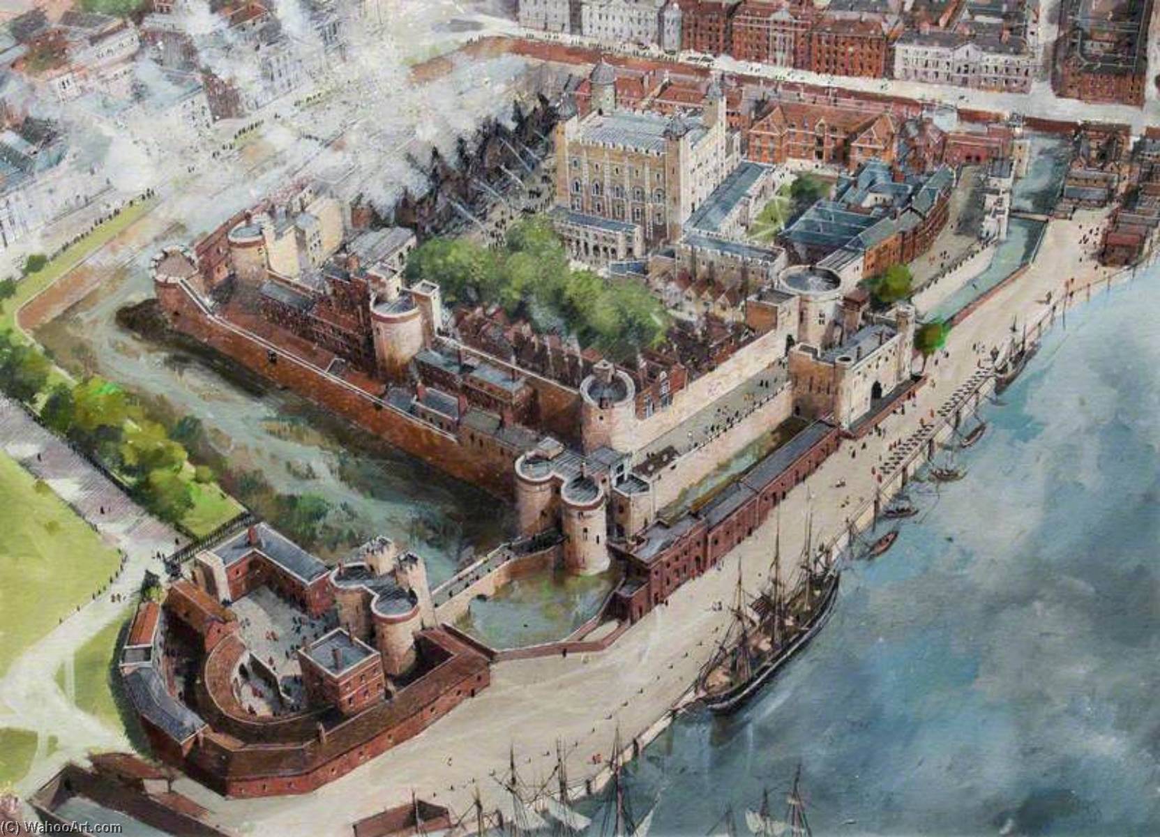 Artist's Impression Of The Tower Of London Site, 1841 — Ivan Lapper