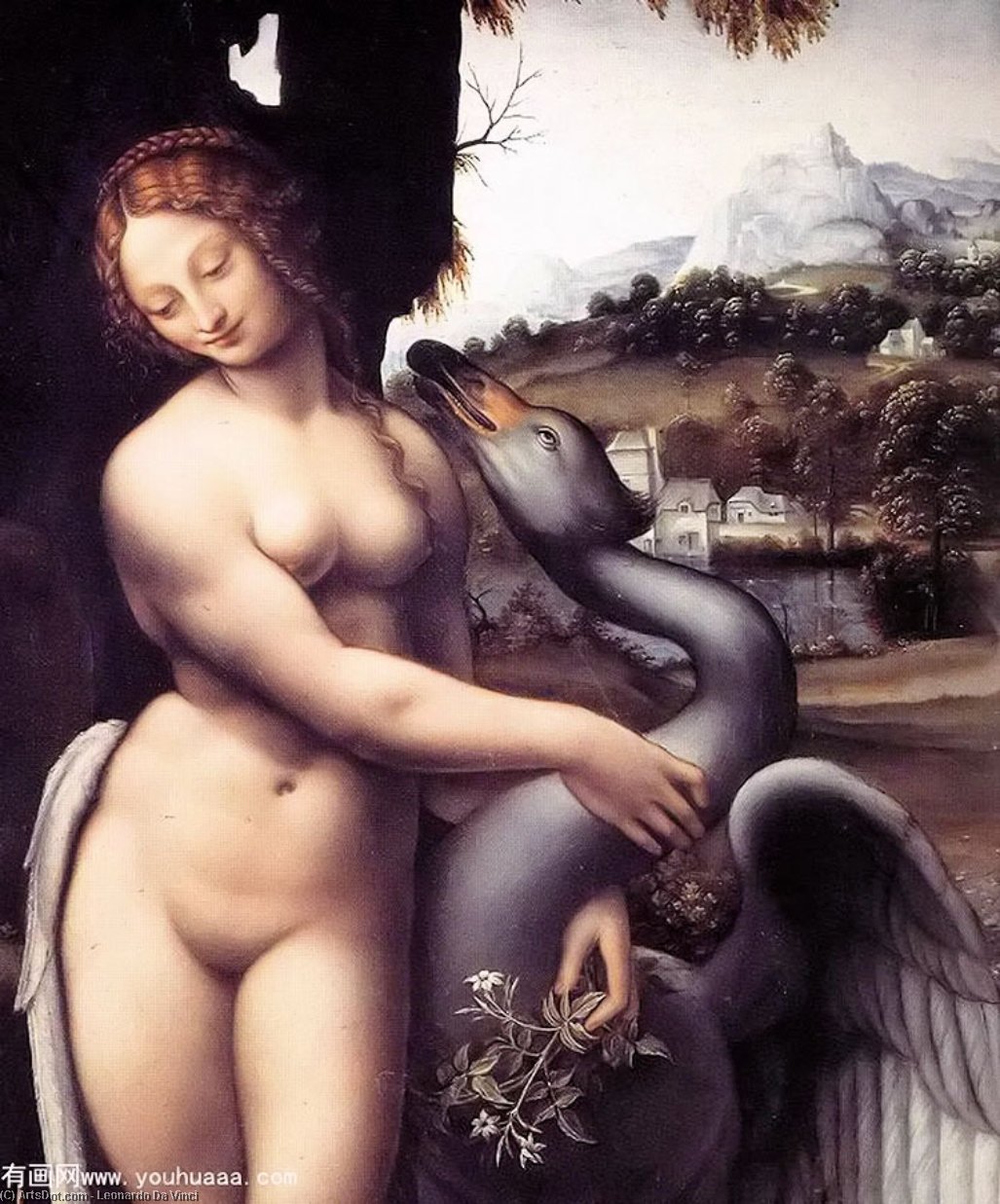 Workshop Works-leda (detail) — Леонардо Да Винчи