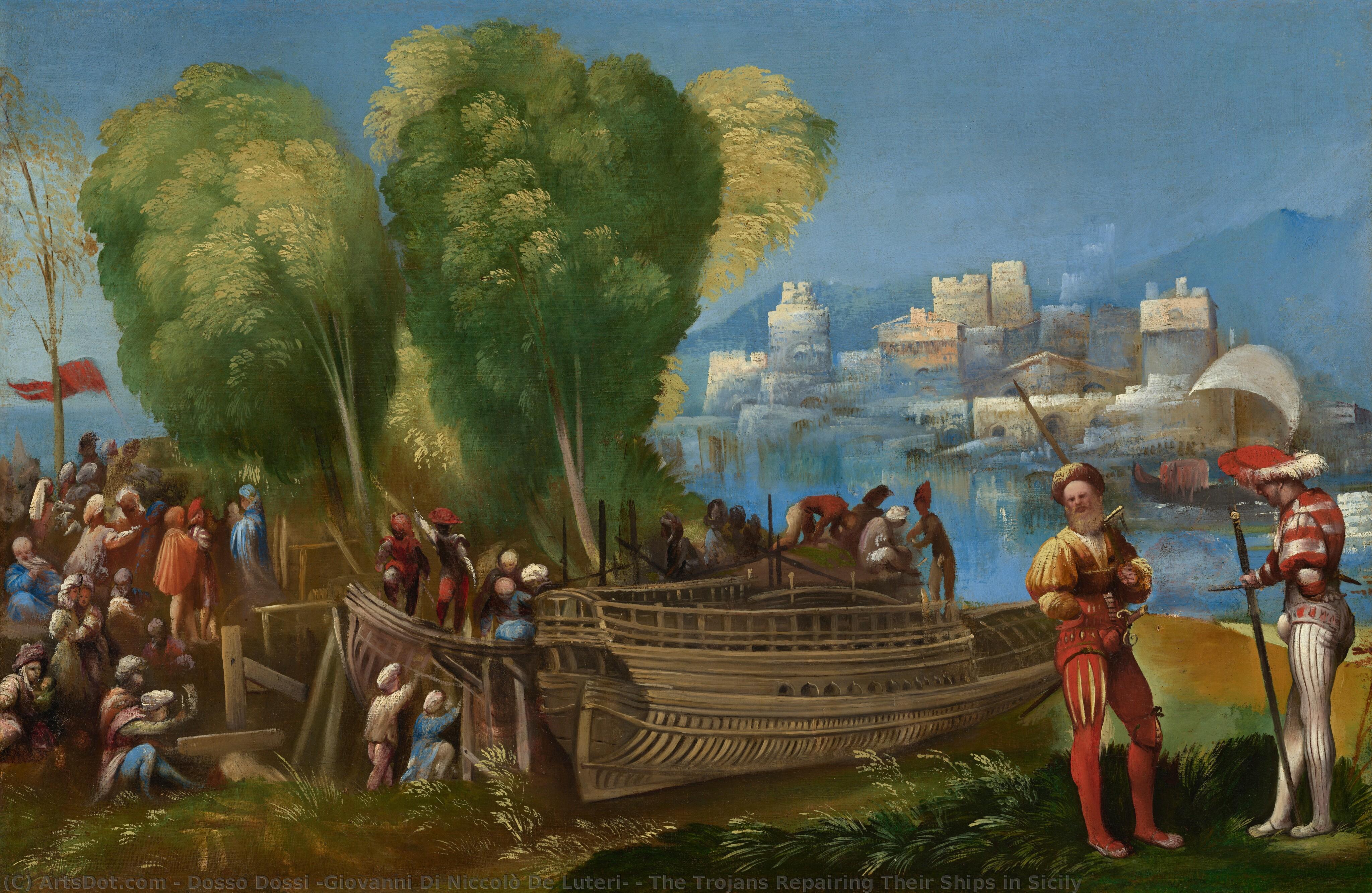 The Trojans Repairing Their Ships In Sicily — Dosso Dossi (giovanni Di Niccolò De Luteri)