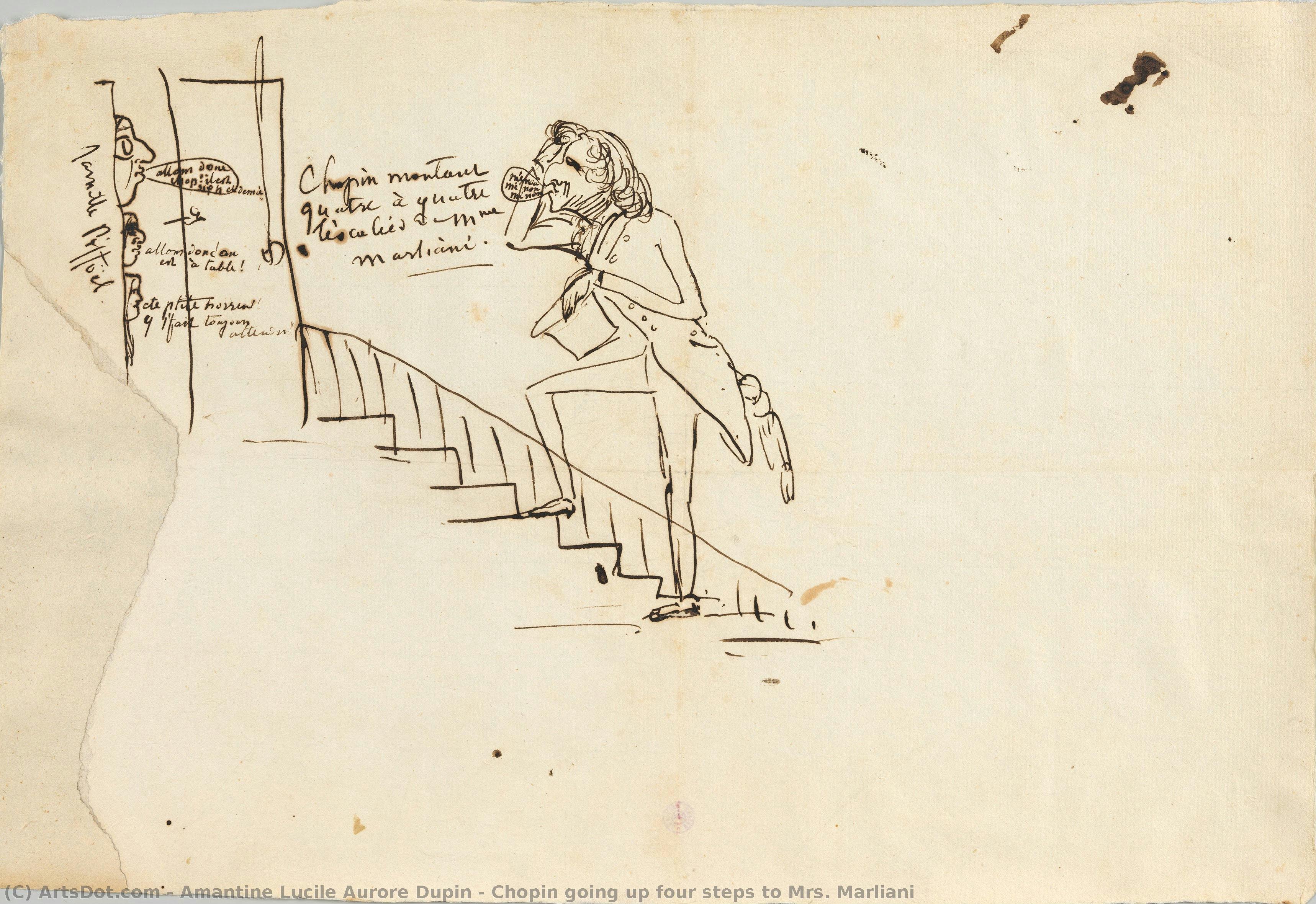 Chopin Going Up Four Steps To Mrs. Marliani — Amantine Lucile Aurore Dupin