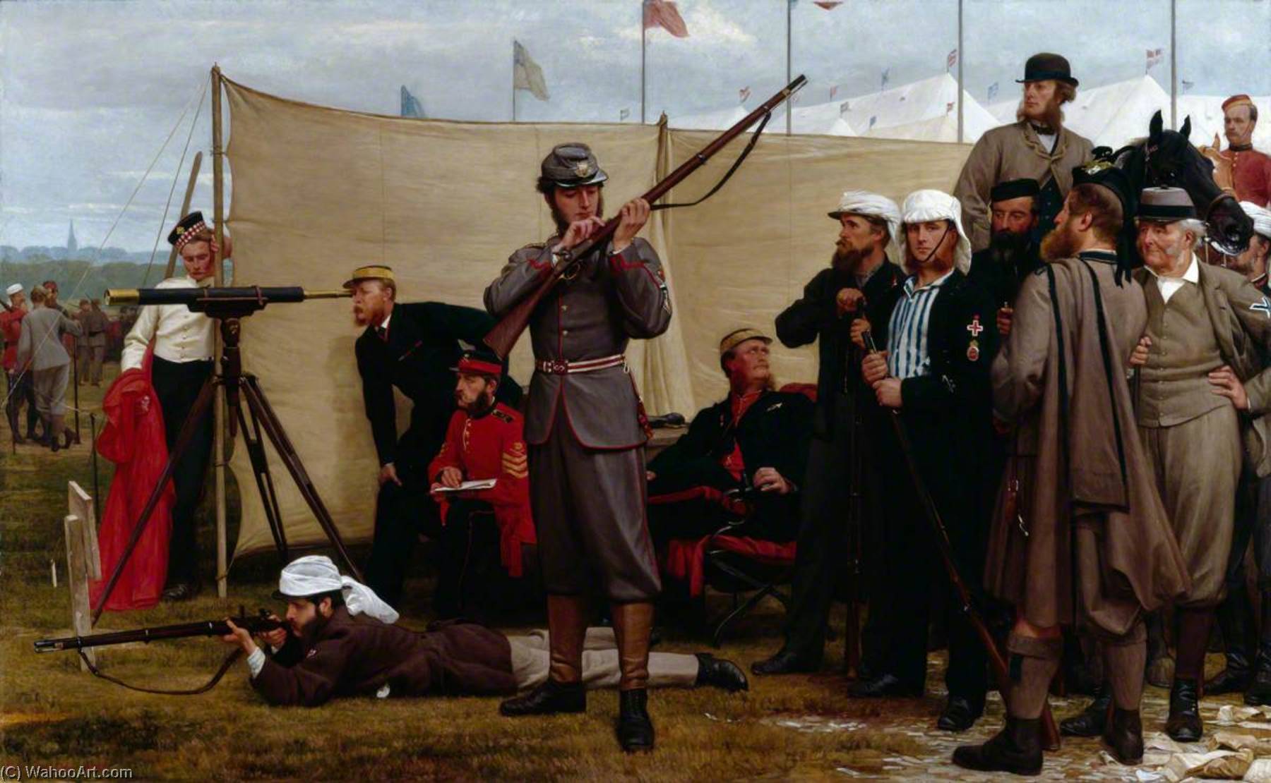 Volunteers At The Firing Point, 1866 — Henry Tanworth Wells