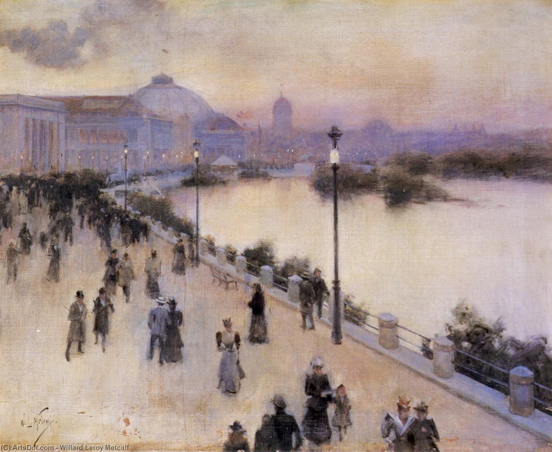 Sunset Hour On The West Lagoon, World Columbian Exposition 1893 — Willard Leroy Metcalf