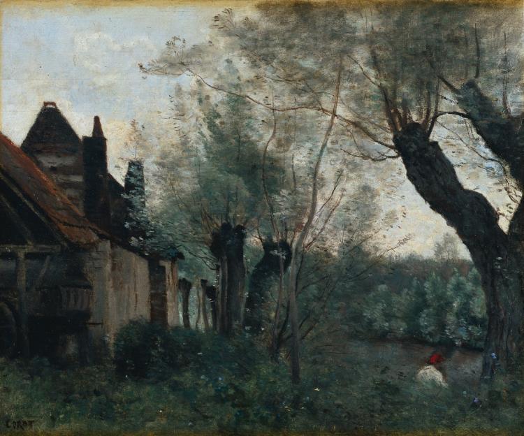 Willows And Farmhouse At Sainte-catherine-lez-arras — Žan-batist Kamil Korote