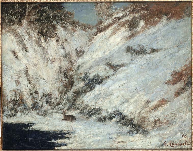 Snow Landscape In Jura — Gustave Courbet
