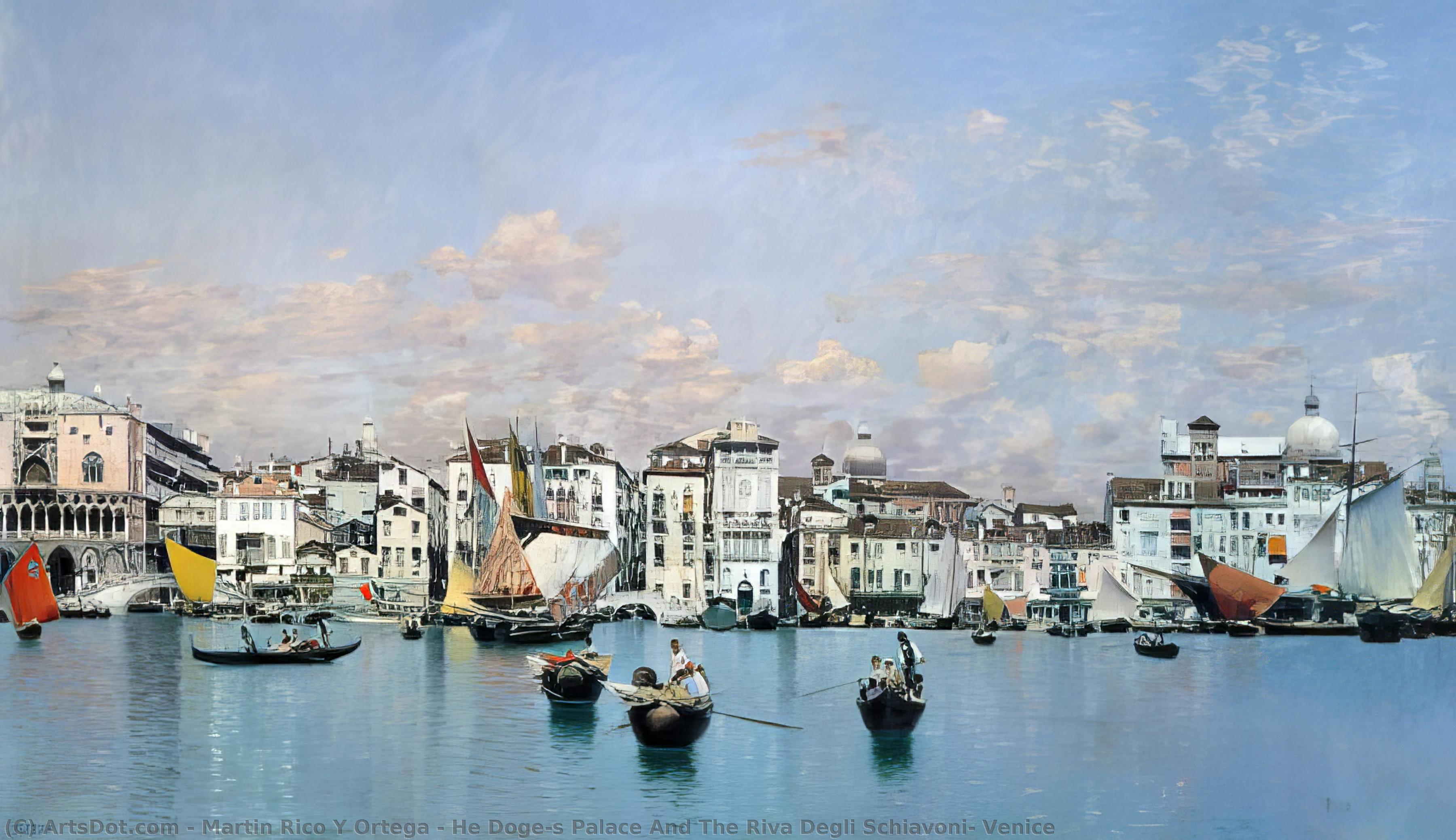 He Doge's Palace And The Riva Degli Schiavoni, Venice — Martín Rico Y Ortega