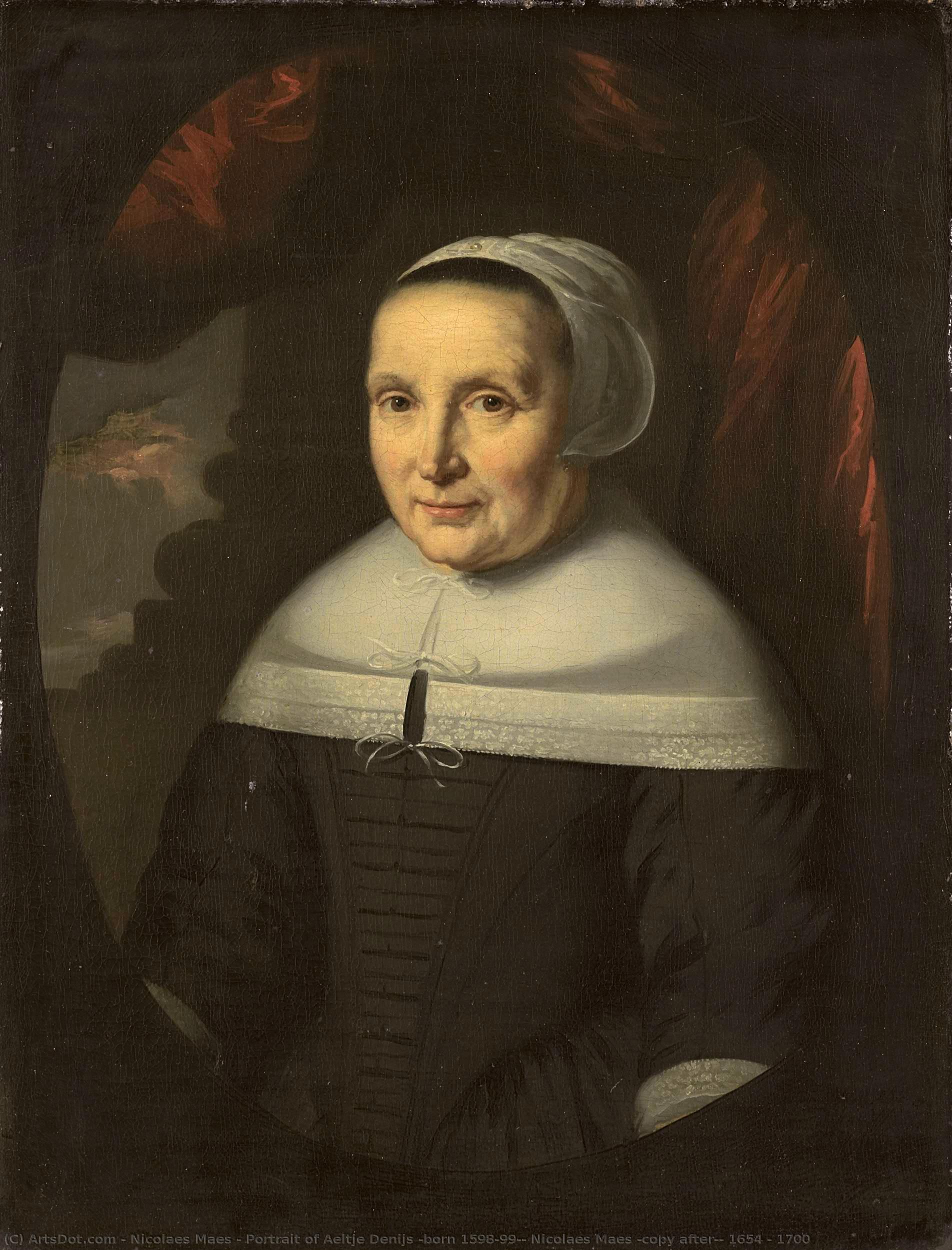 Portrait Of Aeltje Denijs (born 1598/99), Nicolaes Maes (copy After), 1654 - 1700 — Nicolaes Maes