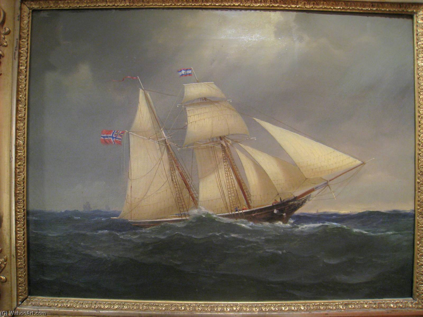 Skonnert I Krapp Sjø — Johan Fredrik Eckersberg