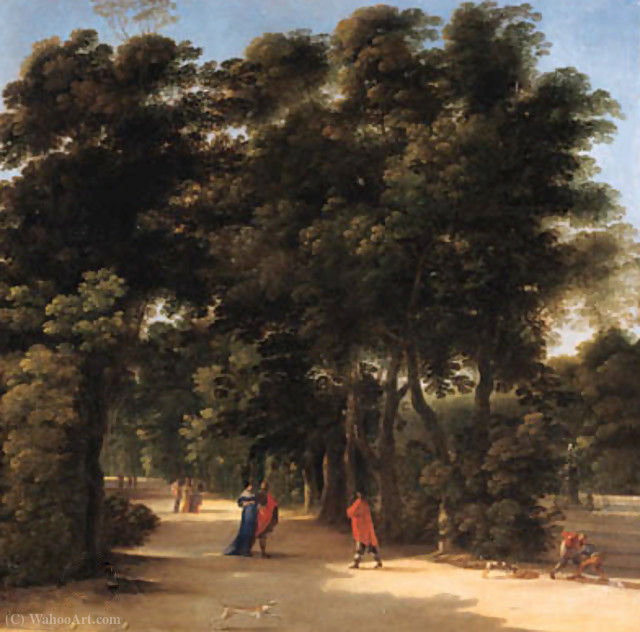 A Park Landscape With Elegant Figures Conversing — Angeluccio