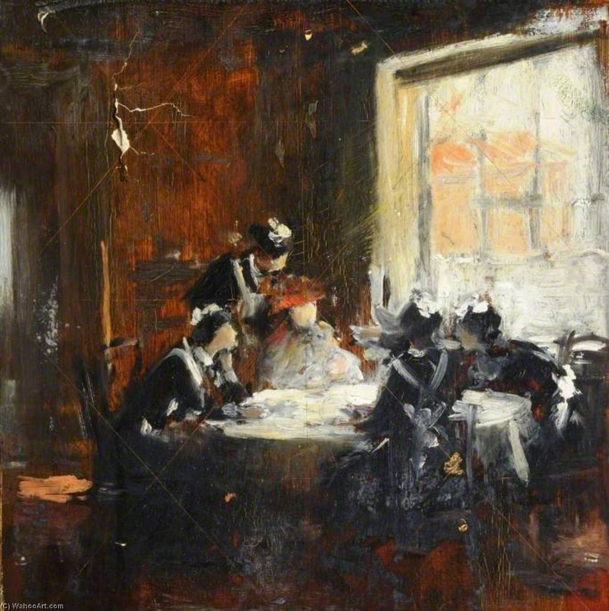 Study Of Maids At A Table (detail) — Frederick William Elwell
