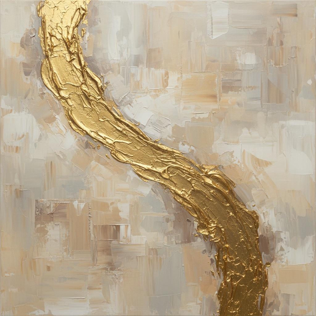 Gilded Fragmented Motion: A Monumental Study In Gold And Sculptural Impasto Texture — David Moreau