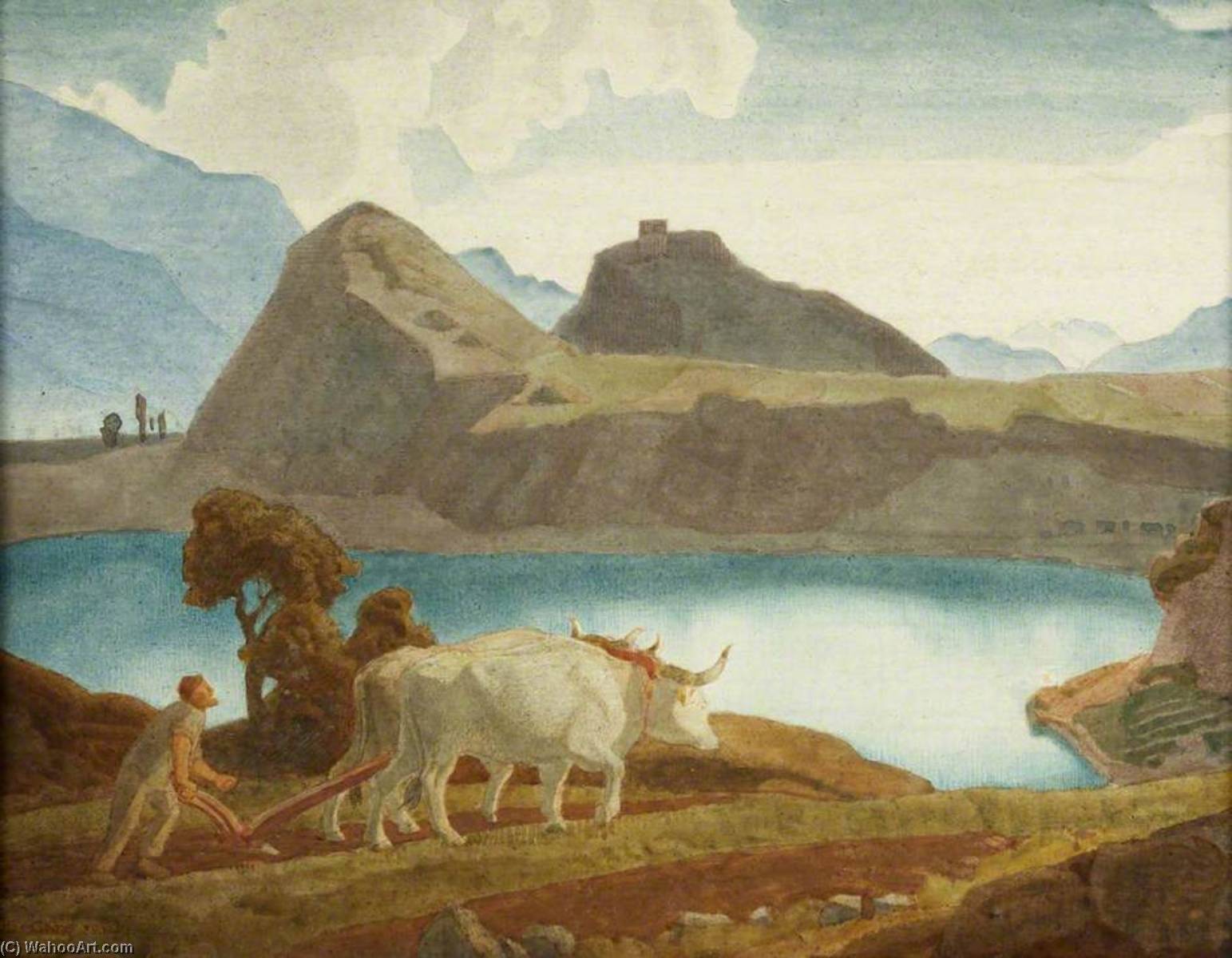 Oxen Ploughing — Charles March Gere