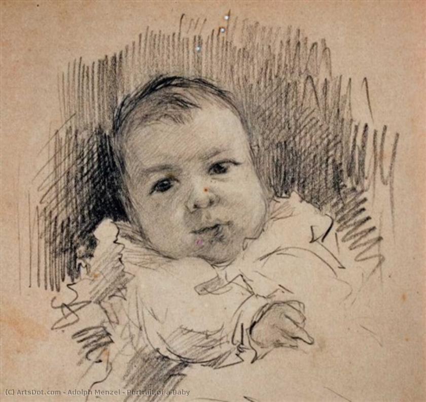 Portrait Of A Baby — Adolph Von Menzel